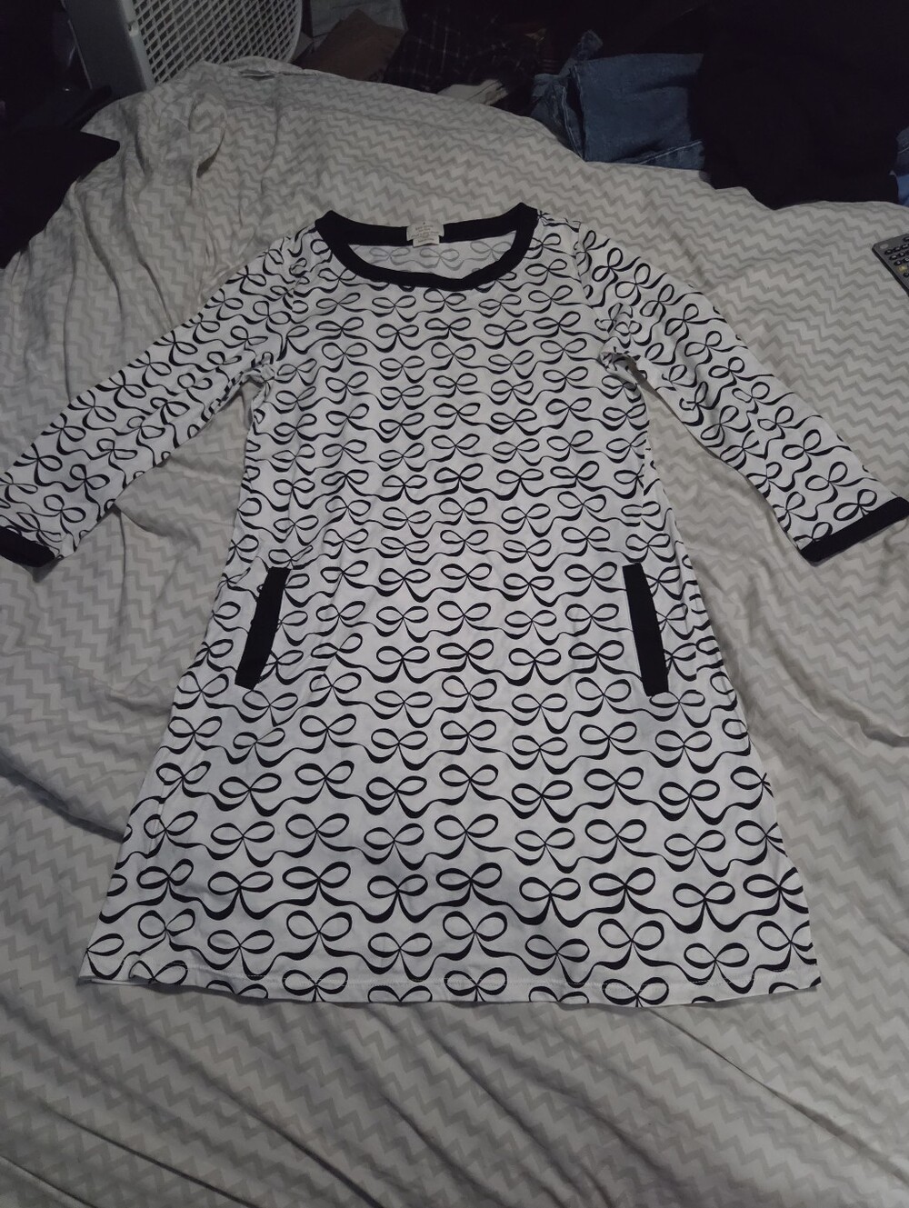Kate Spade Black And White Bow Nightgown